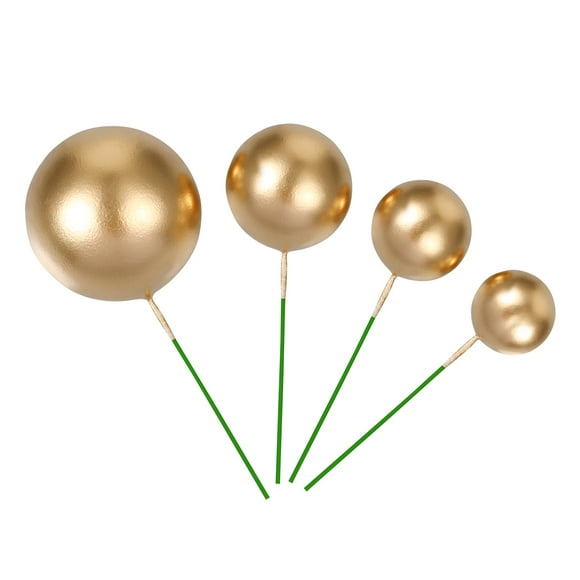 12Pcs Simple Design Round Ball Cake Toppers for Friends and Party Cake Toppers