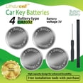 thumbnail image 2 of Designed for Jaguar Vehicles Graphene Cold-resistant CR2032 3V Button Battery (4 Pack) with 2 Free Disassembly Tools, 2 of 6