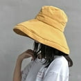 thumbnail image 2 of Hontri Sun Hat on Sale, Women's Japanese Foldable Solid Color Leides Fisherman Hat Elegant Beach Hat Beach Hat Yellow, 2 of 9