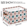 thumbnail image 4 of Yayeee 2 Pack Canvas Storage Basket with Handles for Shelves Fabric Bins Closet Organizer, Flowers Geometric Pattern, 4 of 8