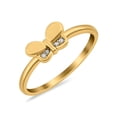 thumbnail image 3 of Yellow Tone, Simulated Cubic Zirconia Size-8 Butterfly Ring Round Shape 925 Sterling Silver, 3 of 7