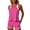 Hot Pink, variant on Bosfbaoi 3-Piece Swimsuit for Women Athletic Tankini Womens Swimsuits Contrast Trim Racerback Tank Top Sports Bra High-Waisted Shorts