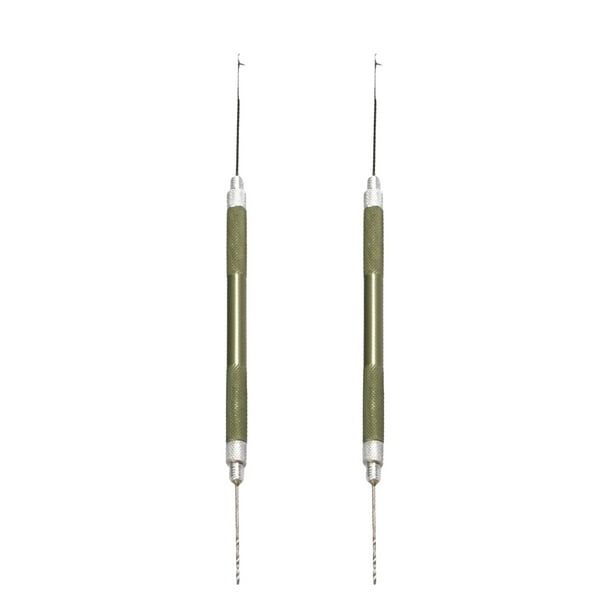 Wosthever Agujas de 2 uds., plataformas de cebo de empalme, herramientas de fabricación de núcleo de plomo, herramientas de aleación de Pescar Verde