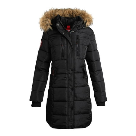 CANADA WEATHER GEAR Women's Winter Jacket - Heavyweight Long Length Bubble Puffer Parka (S-3X)