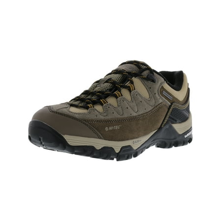 Hi Tec Waterproof Heels - Hi-Tec Men's Ox Belmont Low I Waterproof Taupe / Brown Core Gold Ankle-High Suede Hiking Shoe - 11.5M