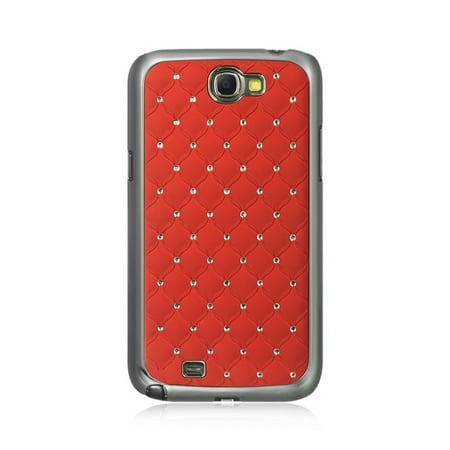 Samsung Galaxy Note 2 Case, by Insten Fish Scale Rubber Coated Hard Snap-in Case Cover With Diamond For Samsung Galaxy Note