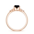 thumbnail image 3 of Oval Cut Black Onyx Side Stone Engagement Ring with Moissanite in Sterling Silver/ Rose Gold Plated Trilogy Promise Wedding Band Ring July Birthstone, Birthday, Anniversary Jewelry, Ring Size 9, 3 of 8