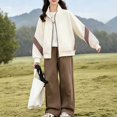 thumbnail image 3 of Coerni Big Boys Girls 2 Pcs Sweatsuit Stand Collar Zip Up Jacket and Wide Leg Pants Set Casual Sporty Matching Tracksuit Outfit Fall, 3 of 5