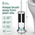 thumbnail image 5 of Stainless Steel Modern Toilet Brush & Holder Set (2 Pack) - Modern Toilet Bowl Brush Holder - Cleaner Toilet Brushes Bathroom Accessories - Bathroom Bowl Cleaner Brush with Caddy, 5 of 6