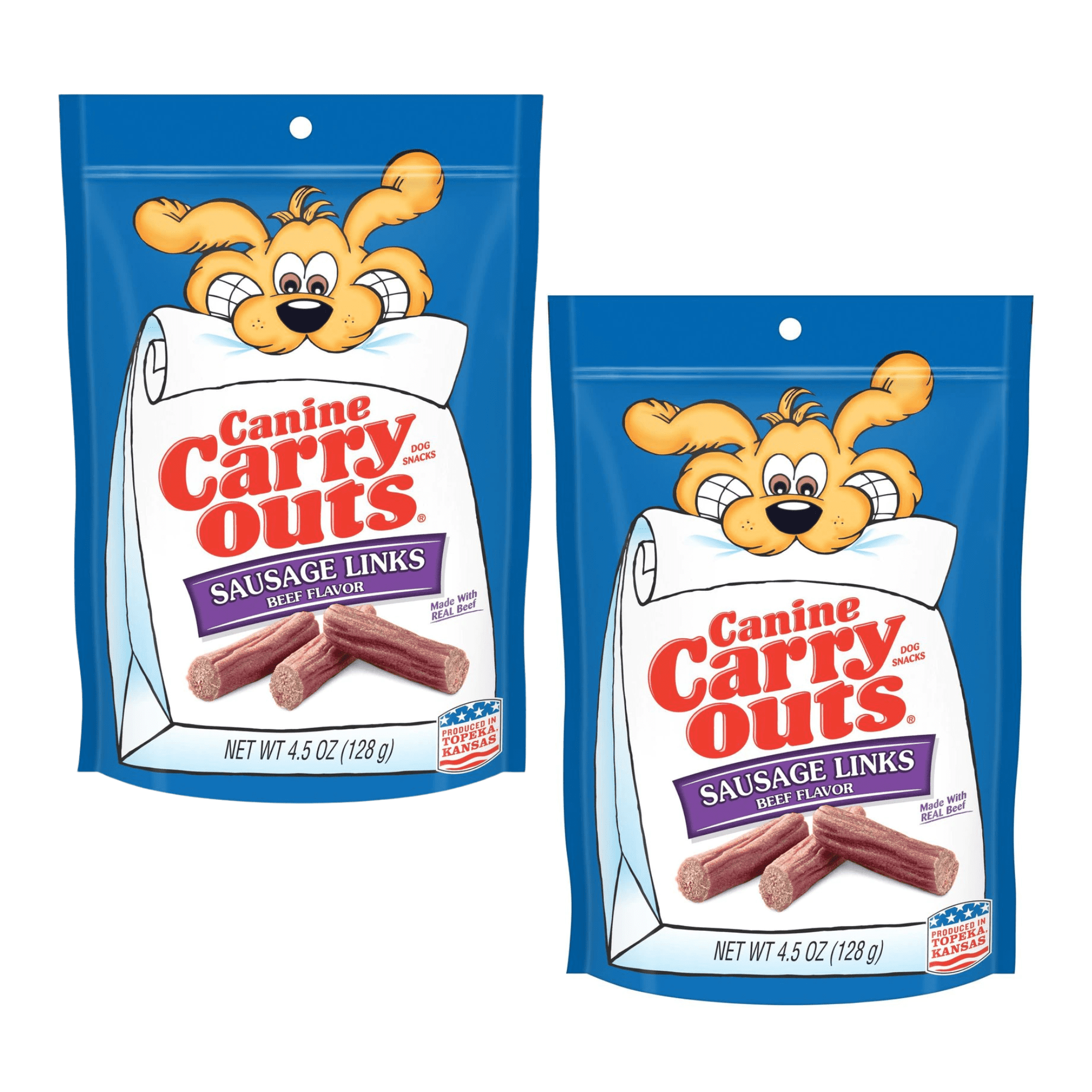 Canine Carry Outs Sausage Links Beef Flavor Dog Treats Made with Real