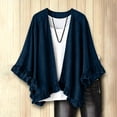 thumbnail image 6 of Dvprdro Womens Open Front Ruffle Sleeve Denim Jacket Light weight Frayed Hem Casual Vintage Washed Trucker Coat, 6 of 8