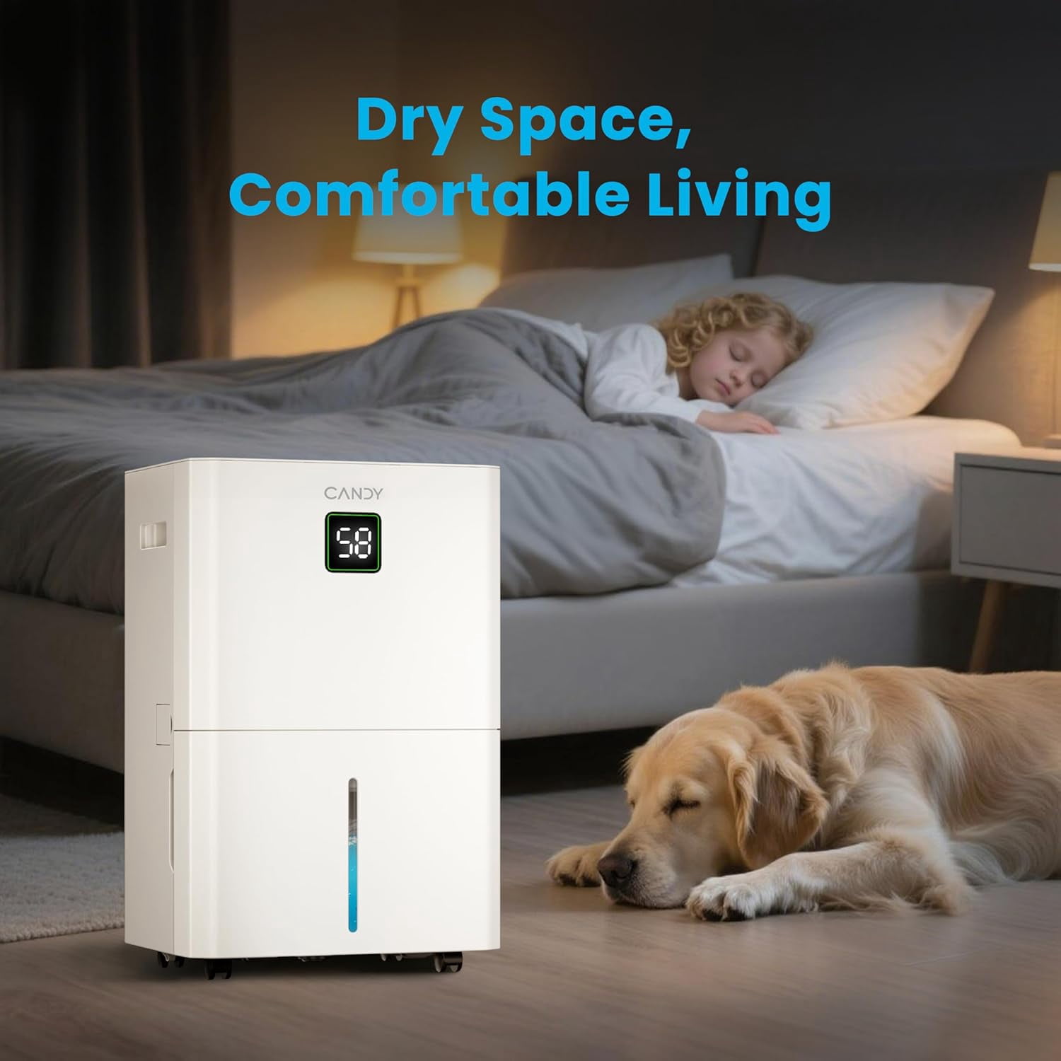 100-Pint Large Dehumidifier for Home & Basement, Covers Up to 5,500 Sq.Ft, 1.45-Gallon Tank, WiFi & Alexa Smart Control, Auto Humidity Reminder, Includes Drain Hose