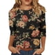 thumbnail image 1 of camiseta estampada de manga tres cuartos con cuello redondo informal a la moda para mujer naranja/s, 1 of 5