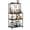 Black without Power Outlet, variant on Tomnk Baker's Rack with Power Outlet, Rustic Brown Microwave Stand, 4-Tier Kitchen Storage Shelf with Mug Holder and Metal Mesh Basket, 23.6"L x 13"W x 49.2"H