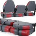 thumbnail image 5 of NORTHCAPTAIN Deluxe 52" Folding Bass Boat Seat 3 PCS for Fishing,Stainless Steel Screws Included,Charcoal/Red, 5 of 5
