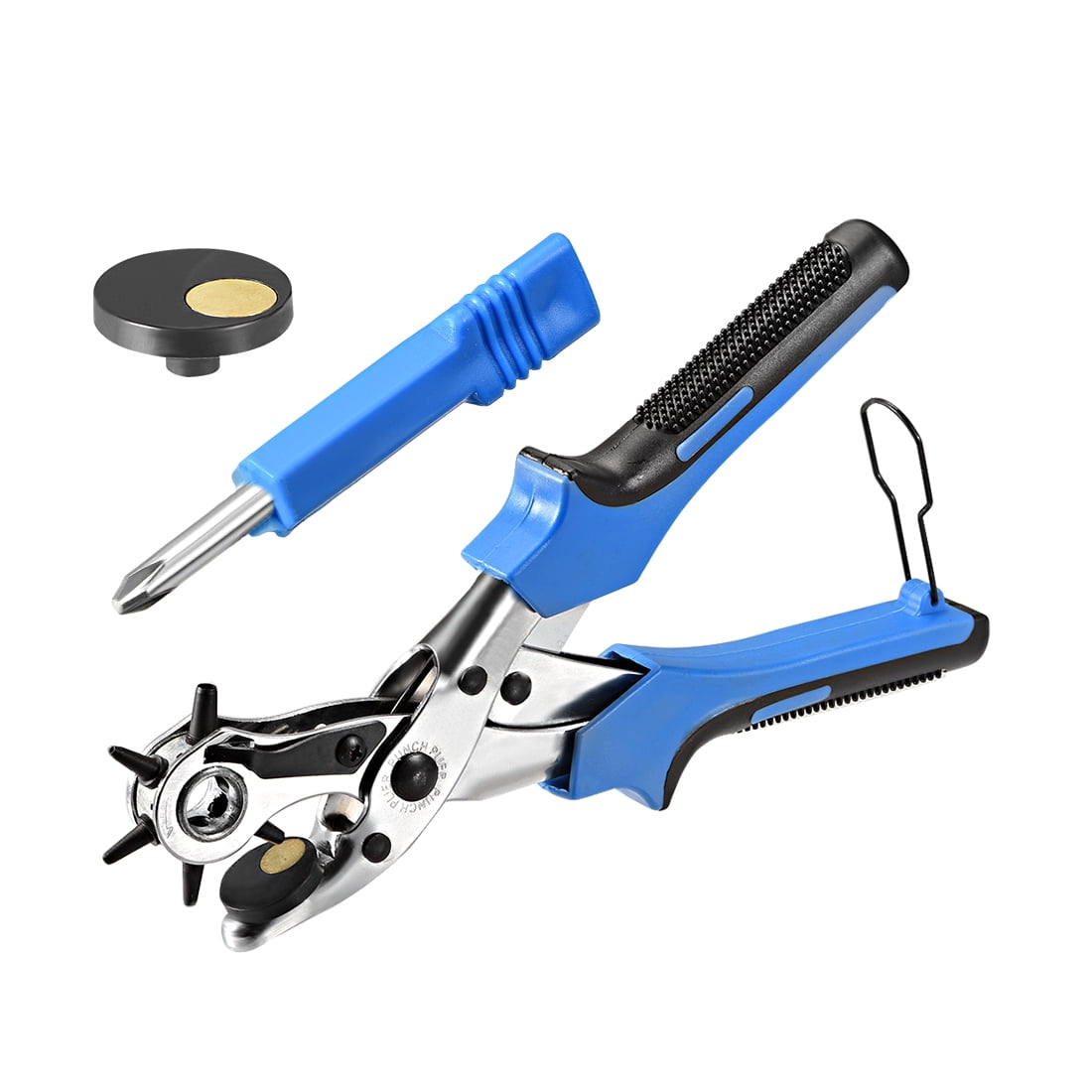 Uxcell Leather Belt Hole Punch Plier Revolving Multi Hole Sizes Tool
