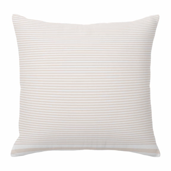 Pillow Covers 24x24 Inch, Farmhouse Beige White Striped Linen Pillowcase with Invisible Zipper, Modern Stripes Decorative Throw Pillow Covers Cushion Case for Couch Sofa Bed Living Room
