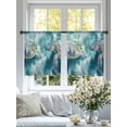 thumbnail image 3 of Marine Animal Sheer Curtains 45 Inch Long 2 Panels, Ocean Blue Turtle Modern Art Abstract Light Filtering Rod Pocket Curtains, Sheer Voile Drapes for Living Room Bedroom, 52"x45", 3 of 8