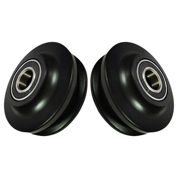 Milisten 2Pcs Sliding Barn Door Hardware Kit Black High Load Capacity Guide Wheels