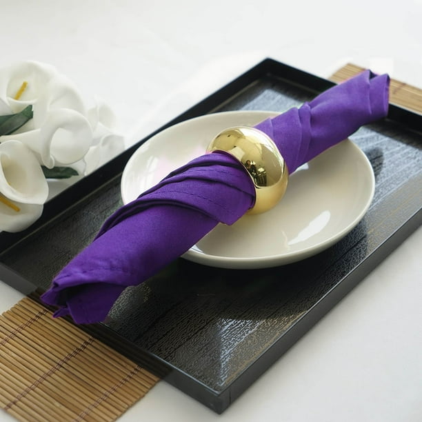 Efavormart 5 Pack Purple Seamless Cloth Dinner Napkins, Wrinkle
