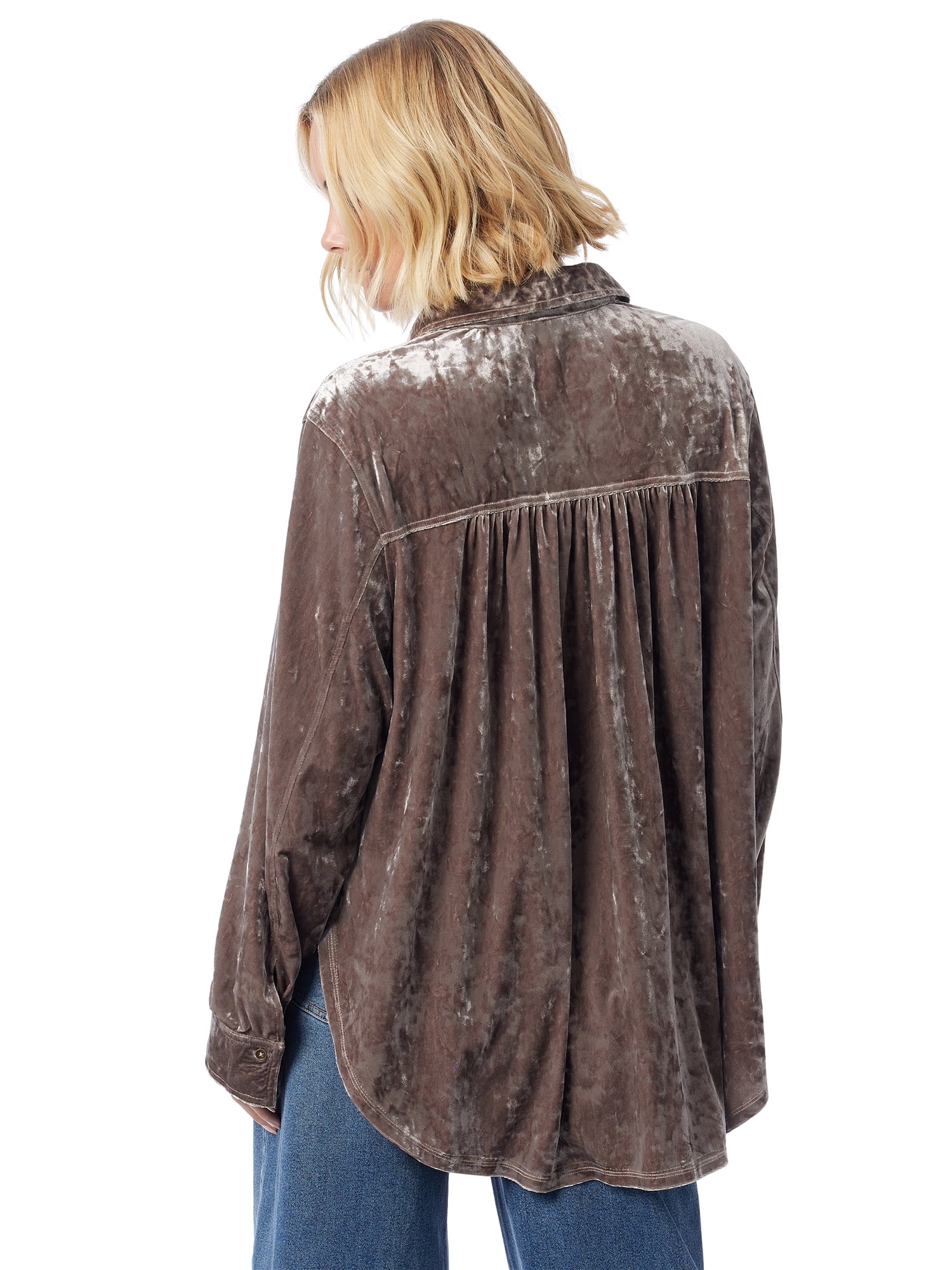 Jessica Simpson Women's and Women's Plus Romy Velvet Shacket, Sizes XS-4X