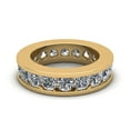 thumbnail image 2 of Natural 4.25Ct Round Cut Diamond Classic Channel Set Women's Anniversary Wedding Eternity Band Ring Solid 14k Yellow Gold H SI2, 2 of 3