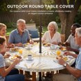 thumbnail image 3 of Round Outdoor Tablecloth with Umbrella Hole and Zipper, Coastal Shell Beige Tablecloth with Elastic Waterproof, Ocean Shell Beach Summer Patio Table Covers for 31" - 35" Picnic Pool Tables, 3 of 9