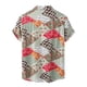thumbnail image 3 of Camisas s Para Hombre Camisas superiores casuales para hombres Camisa con estampado floral Camisa de manga corta con cuello vuelto Camisa con botones a la (Green, M), 3 of 6