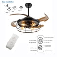 thumbnail image 6 of 42'' Rustic Retractable Ceiling Fan Light with Remote Control, Chandelier Style, E27 Bulb Compatible, Ideal for Living Room, Bedroom, Kitchen, 6 of 10
