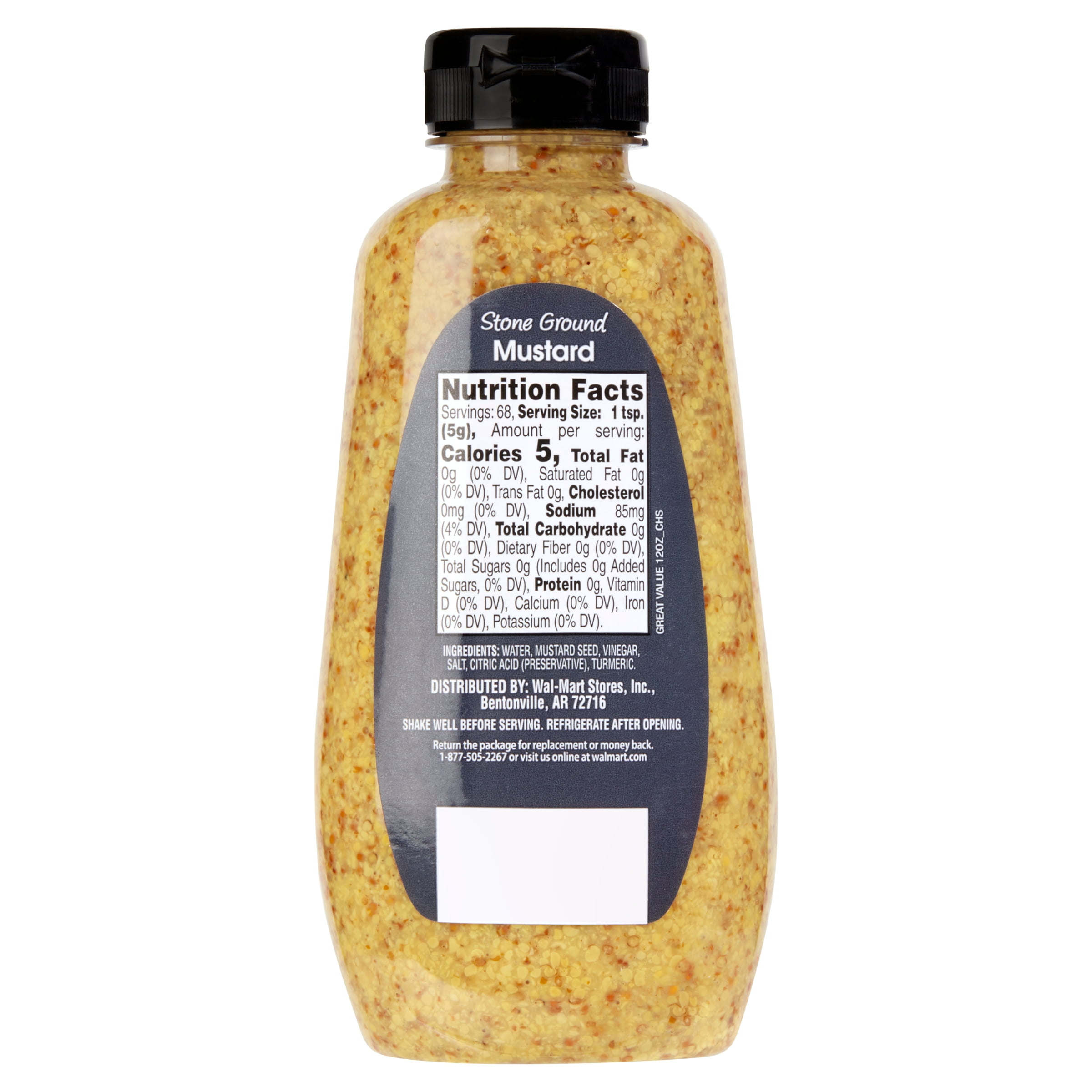 Great Value Stone Ground Mustard, 12 oz Squeeze Bottle