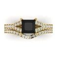 thumbnail image 2 of Clara Pucci 14K Yellow Gold 3.4 Natural Onyx Engraveable Engagement Ring + Wedding Band Set, 2 of 7