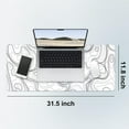 thumbnail image 3 of 11.8x31.5 Inches Topographic Contour Large Gaming Mouse Pad Mat with Stitched Edge Non-Slip Rubber Base Washable Resilient for Office Computers Laptop Table Mouse Pads Mats Accessory (White-3), 3 of 6
