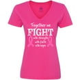 thumbnail image 3 of Inktastic Together We Fight Breast Cancer Awareness Women's V-Neck T-Shirt, 3 of 5