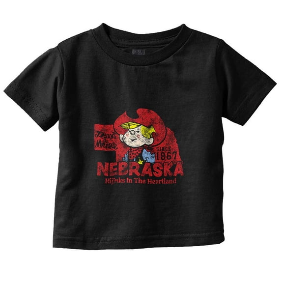 Dennis The Menace Nebraska State Toddler Boy Girl T Shirt Infant Toddler Brisco Brands 6M