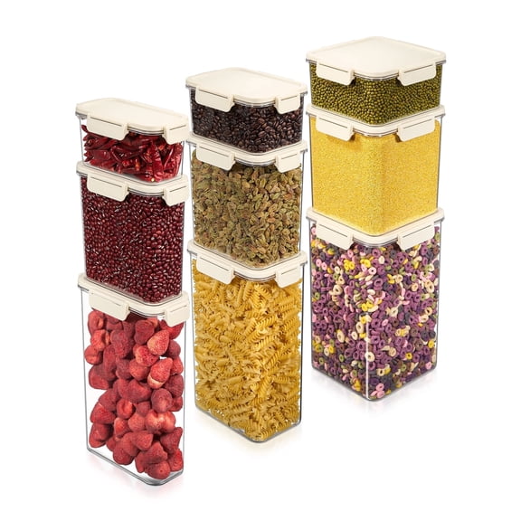Sorbus 9-Pack Assorted Size Airtight Food Storage Containers – Clear Pantry Organizer
