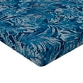 thumbnail image 4 of Ambesonne Aloha Fitted Sheet, Abstract Grunge Botany Leaves, Full Size, Indigo and Sea Blue, 4 of 5