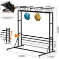 thumbnail image 3 of Bike Rack Garage Floor Bike Storage Stand with 6 Hooks, Indoor Vertical Bicycle Organizer for 3 Adult Mountain/Road &1 Kids Bikes, Max Tire Width 2.6”, Black, 3 of 8