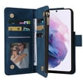 thumbnail image 6 of for Samsung Galaxy S22 Case Wallet with Card Slots, Premium Soft PU Leather Zipper Folio Flip with Wrist Strap Kickstand Protective Phone Cover for S22 Handbag Wallet Case, Blue, 6 of 8