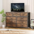 thumbnail image 4 of YYEAN  Wide 10 Drawer Dresser,TV Stand Entertainment Center Fabric Storage Dressers Drawers for Bedroom, Hallway, Nursery, Closets, Steel Frame, Wood Top (Rustic), 4 of 10