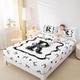 thumbnail image 3 of Erosebridal Initial R Girls Queen Sheet Sets, Watercolor Black Bow Bed Set, 4 Pieces, 3 of 5
