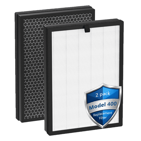 400 Replacement Filter Compatible with PuroAir 400 Air Purifier, True HEPA 14 with Activated Carbon Filter, 2 pack