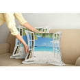 thumbnail image 2 of Ambesonne Tropical Throw Pillow Cover 2 Pack, Tropical Beach Palm Trees, 20", White Green Blue, 2 of 7