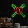 thumbnail image 2 of Craftnamesign Baseball Bat Ball Neon Sign, Baseball Club Decor, Gift For Son, 2 of 4