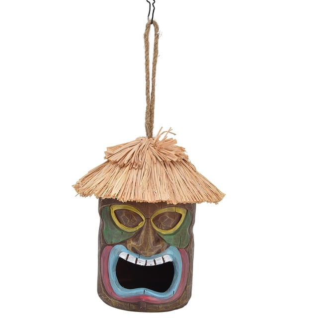 Comedero para pájaros de resina hecho a mano para decoración de jardín y patio.