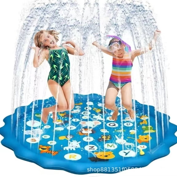67” Inflatable Splash Pad & Wading Pool for Kids Toddlers Backyard Fountain Play Mat, Kiddie Baby Outdoor Water Toys