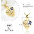 thumbnail image 5 of Personalized Pet Paw Print Urn Necklace for Ashes Dog / Cat Charms Urn Pendant Cremation Jewelry Pet Memorial Customized Text Keepsake Pendant, 5 of 7
