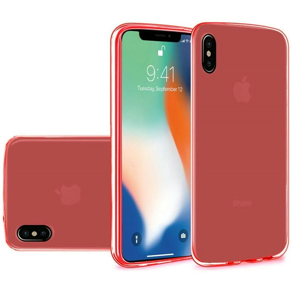 GSA Slim Transparent Flexible Candy Case For iPhone XS Max (6.5") - Red