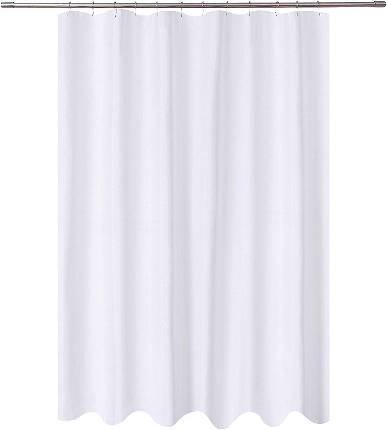 Extra Wide Extra Long Fabric Shower Curtain Liner 108 X 84 Inch Washable White 