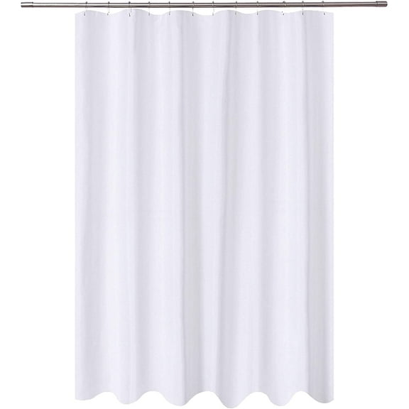 N&Y HOME Luxury White Polyester Shower Liner, 84" x 72" Machine Washable
