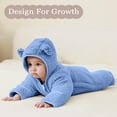 thumbnail image 4 of FYDUU Baby Bear Outfit Fold-Over Mittens Footies Girls Boys Winter Snowsuit Clothes Hooded Jumpsuit Onesie Outwear 9-12 Months, 4 of 9